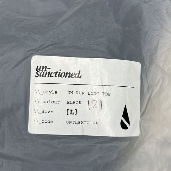Un-Sanctioned Un-Run Long Tee 3/4 Black Size Large - Picture 11 of 12